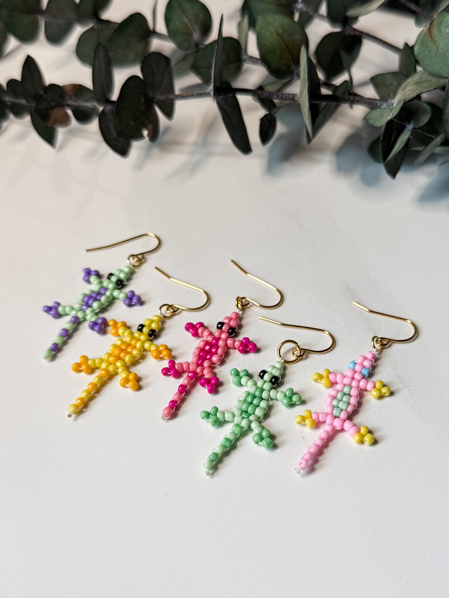 Mini Beaded Lizard Dangles