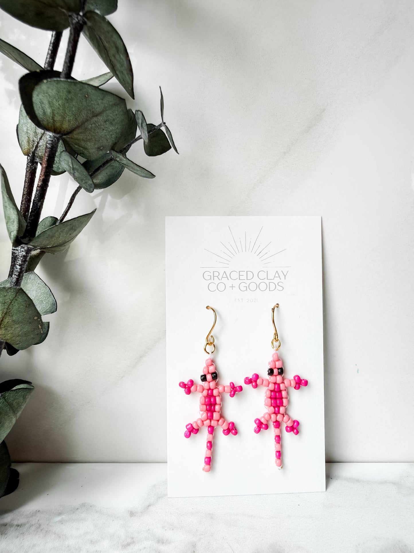 Mini Beaded Lizard Dangles