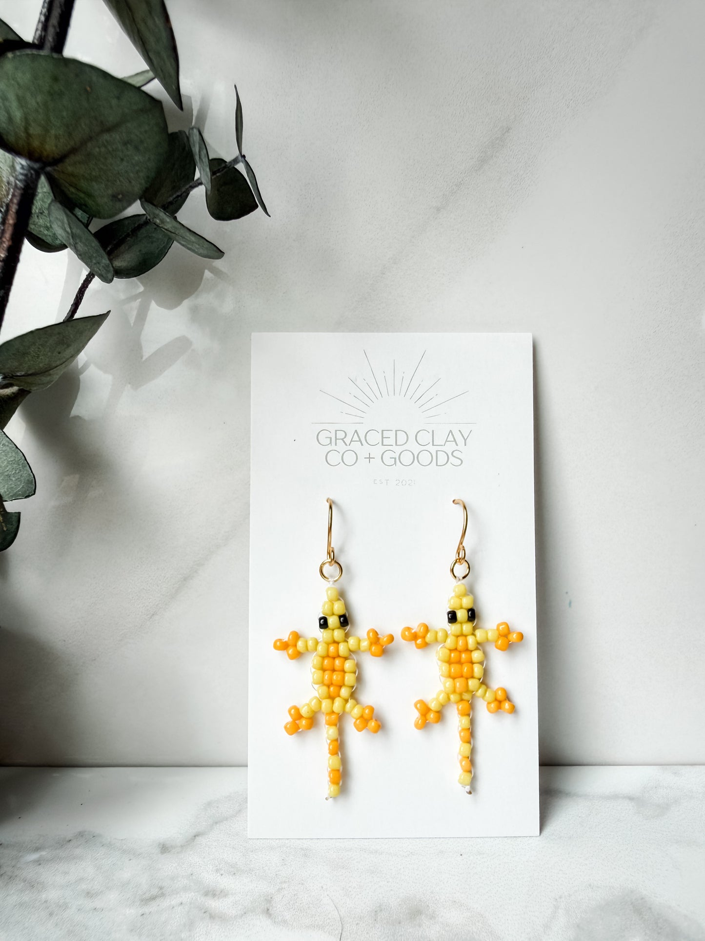 Mini Beaded Lizard Dangles