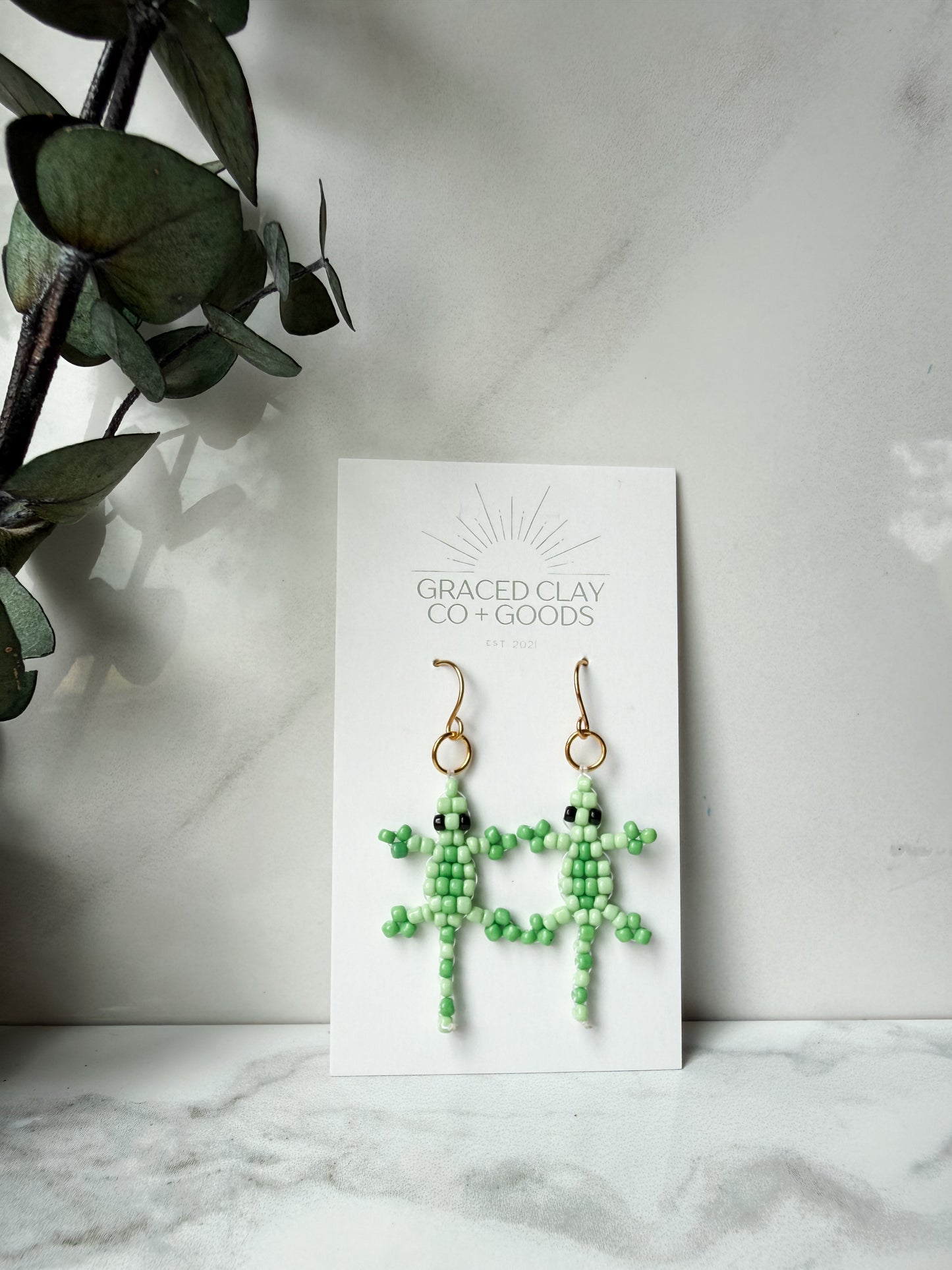Mini Beaded Lizard Dangles