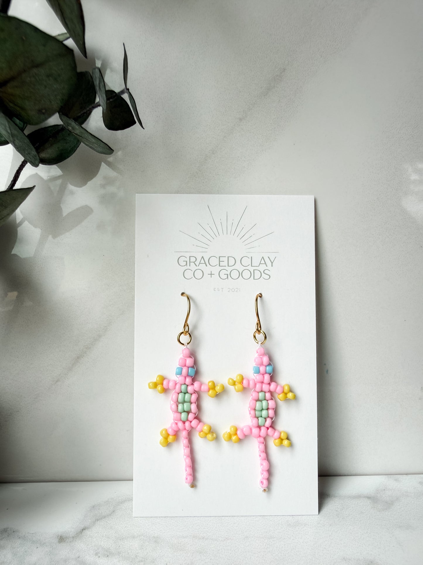 Mini Beaded Lizard Dangles